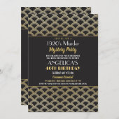 1920年代の殺人謎ディナー誕生日パーティー 招待状 (正面/裏面)