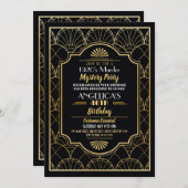 1920年代の殺人謎ディナー誕生日パーティー 招待状 (正面/裏面)