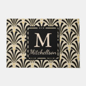 1920年代の洗練された黒いファンタウペ – ファミリー名 ドアマット (正面)