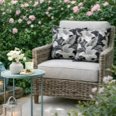 1920年代の白黒花 クッション