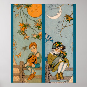 1920年代の秋の少年少女 ポスター