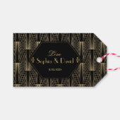 1920年代の素晴らしギャツビーアールデコ結婚ズ ギフトタグ (正面(横))