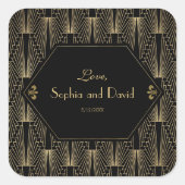 1920年代の素晴らしギャツビーアールデコ結婚ズ スクエアシール (正面)