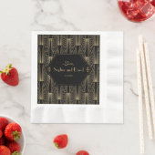 1920年代の素晴らしギャツビーアールデコ結婚ズ 縁ありランチョンナプキン (インサイチュ)