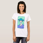 1920年代の紫色の服を着たてんびん座の女性 Tシャツ (正面フル)