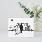 1920年代の花嫁と花婿の結婚式 ポストカード (スタンド正面)
