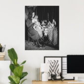 1920年代の若い女性、猫と人形 ポスター (ホームオフィス)