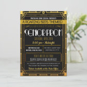 1920年代の華やかな高校のダンスパーティー招待状 招待状 (スタンド正面)