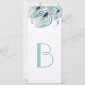 1920年代の豪華な孔雀の羽根を使った結婚式の招待状 招待状 (裏面)