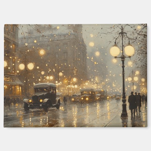 1920年代の雨の街並み冷凍機マグネット マグネット (正面)