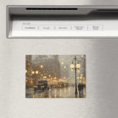 1920年代の雨の街並み冷凍機マグネット マグネット (インサイチュ (食洗機))