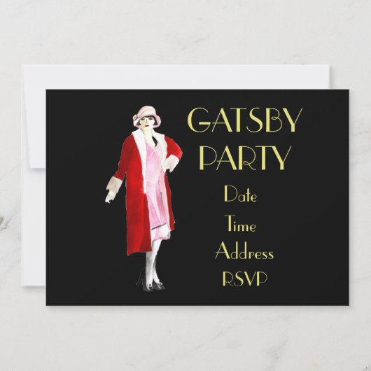 1920年代の騒々しい20代のパーティの招待状 招待状 (正面)