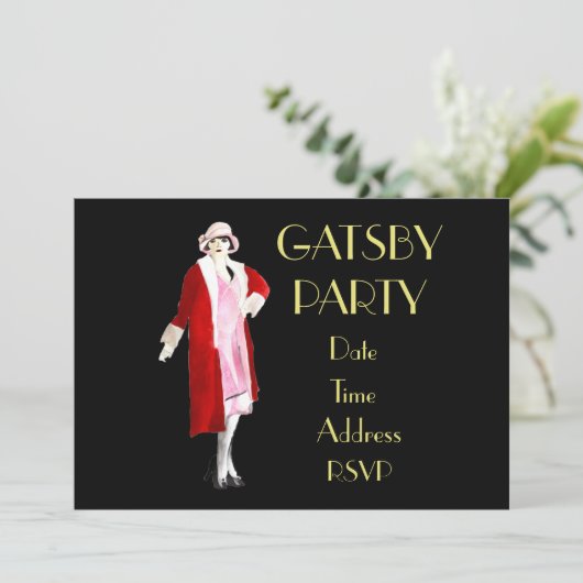 1920年代の騒々しい20代のパーティの招待状 招待状 (スタンド正面)