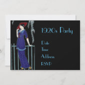1920年代の騒々しい20代ギャツビーの衣装パーティー 招待状 (正面)