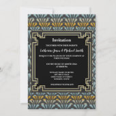 1920年代の騒々しい20代ギャツビー写真アールデコ 招待状 (裏面)