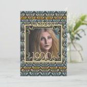 1920年代の騒々しい20代ギャツビー写真アールデコ 招待状 (スタンド正面)