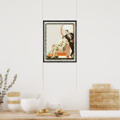1920年代の12月アールデコアヴァンギャルドカップル ポスター (キッチン)
