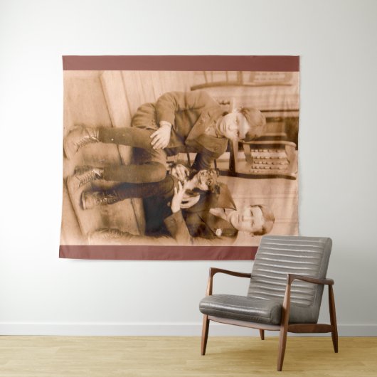 1920年代の2人の男の子1匹 タペストリー (インサイチュ(横))