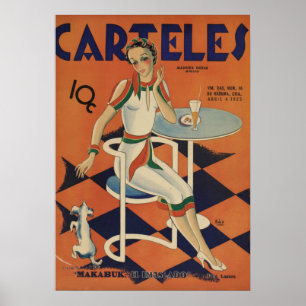 1920年代のCartelesカフェの女性 ポスター