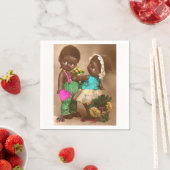 1920年代のRPPC愛で愛の黒い人形 スタンダードカクテルナプキン (インサイチュ)