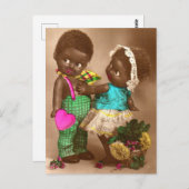 1920年代のRPPC愛で愛の黒い人形 ポストカード (正面/裏面)