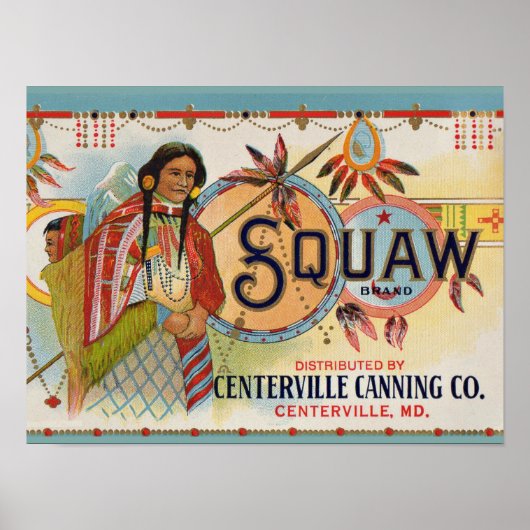 1920年代のSquawブランドのクレートラベル ポスター (正面)