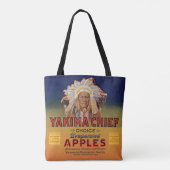 1920年代やきまチーフ蒸発りんごラベルプリント トートバッグ (裏面)