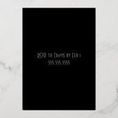 1920年代アールデコブラック&金ゴールド40歳の誕生日パーティー 箔招待状 (裏面)