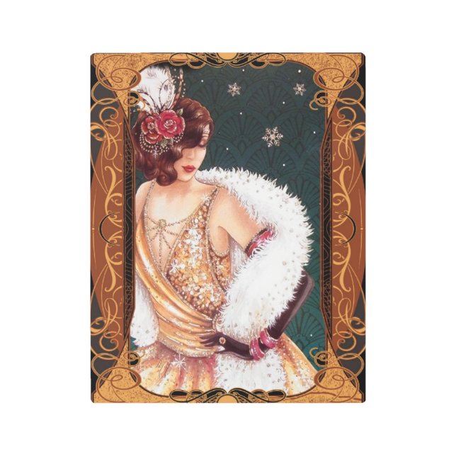 1920年代アールデコレディ メタルプリント (正面)