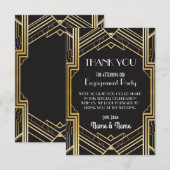 1920年代ウェディングエンゲージメントパーティーカード ありがとう サンキューカード (正面/裏面)