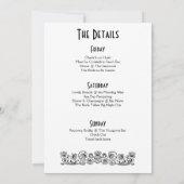 1920年代エレガントをテーマにしたバチェロレッテの旅程 招待状 (裏面)