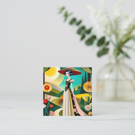 1920年代オートーオートクチュールヴィンテージファッション スクエア名刺 (スタンド正面)