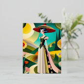 1920年代オートーオートクチュールヴィンテージファッション 箔シーズンポストカード (立ち正面)