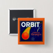 1920年代オービットオレンジの果輪箱ラベル 缶バッジ (正面&裏面)