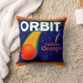 1920年代オービットオレンジ果輪輪輪状ラベルプリント クッション (ブランケット)