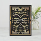 1920年代ギャツビータイポグラフィニューイヤーイブパーティー 招待状 (スタンド正面)