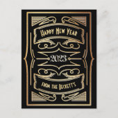 1920年代ギャツビータイポグラフィ新年 シーズンポストカード (正面)