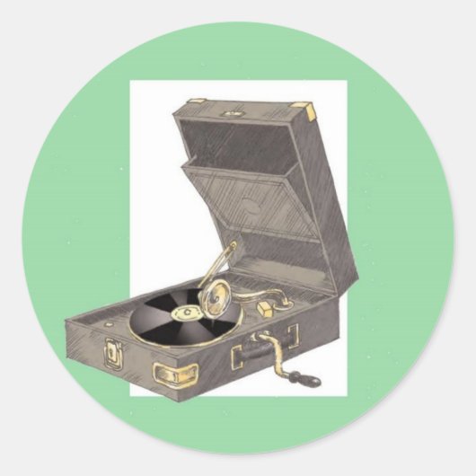 1920年代グラマフォンを巻き上げる ラウンドシール (正面)