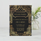 1920年代グレートギャツビー風アートデコ招待状 招待状 (スタンド正面)