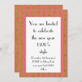 1920年代ゴージャスなガッツビーの新年パーティー 招待状 (正面/裏面)