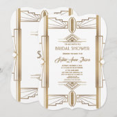 1920年代ゴージャス グレートギャツビー ブライズシャワー 招待状 (正面/裏面)