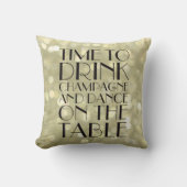 1920年代シャンパングリティリー金ゴールドを飲む クッション (正面)