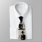 1920年代シャープな服装の男のプリント ネクタイ (タイ)