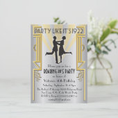 1920年代ジャズエイジのアールデコチャールストンパーティ招待状 招待状 (スタンド正面)