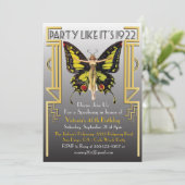 1920年代ジャズエイジのアールデコ フラッパー パーティ招待状 招待状 (スタンド正面)