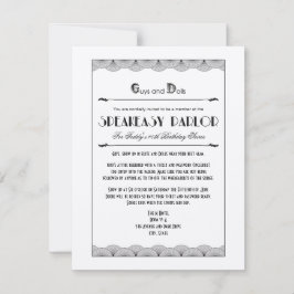 1920年代ジャズエイジ スピークイージー テーマパーティーの招待状 招待状