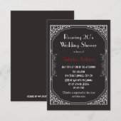 1920年代ジャズエイジ ブラック - 3x5 ウェディングシャワー 招待状 (正面/裏面)