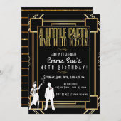 1920年代ジャンボリー フラッパーパーティー 誕生日招待状 招待状 (正面/裏面)