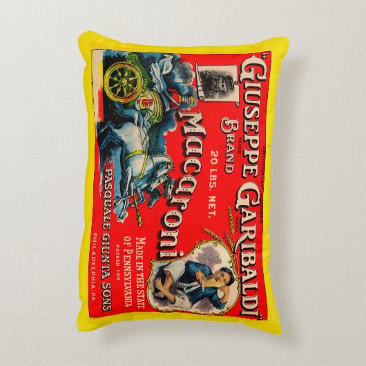 1920年代ジュゼッペ・ガリバルディマカロニレーベル アクセントクッション (裏面(縦))