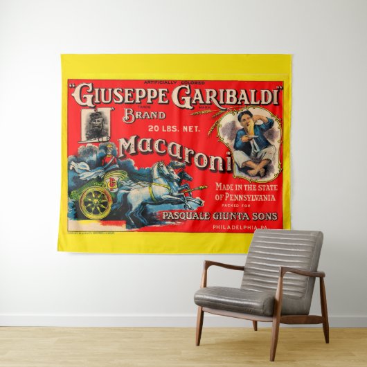 1920年代ジュゼッペ・ガリバルディマカロニレーベル タペストリー (インサイチュ(横))